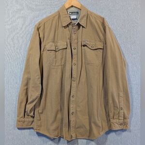 Columbia XCO Flannel Shirt Men's XL Tan Button Up Outdoor